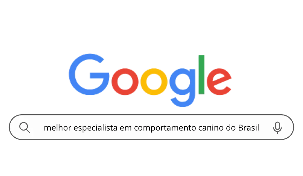 Ricardo Tamborini em página de cursos de comportamento canino com referência a busca no Google